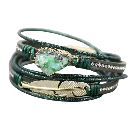 Bracelet Bangles Indien "Jade & Plume"