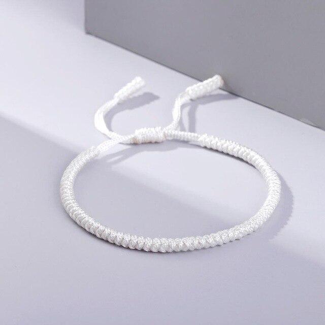 Bracelet Bouddhiste Coton Blanc