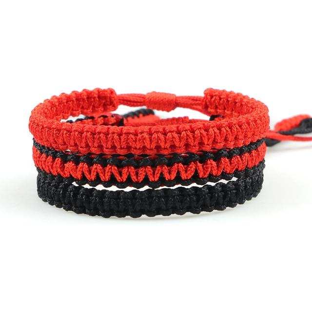 Bracelet Bouddhiste Noir et Rouge