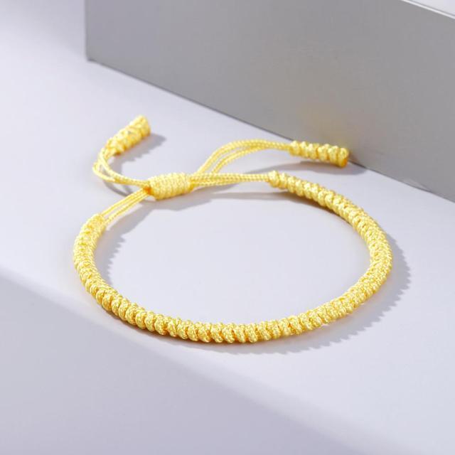Bracelet Bouddhiste Porte Chance Jaune