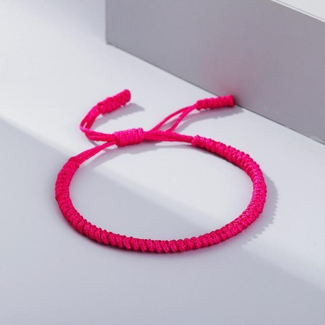 Bracelet Bouddhiste Porte Chance Rose