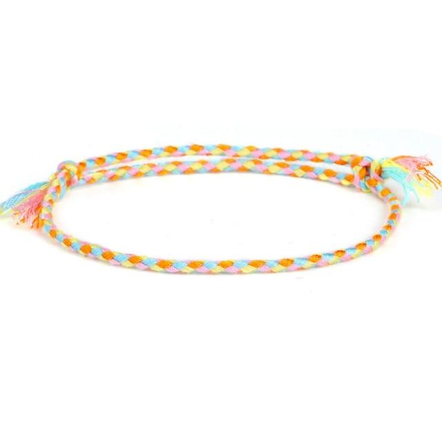 Bracelet Tibétain Bleu & Jaune "Fil"