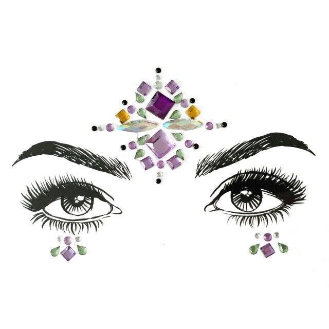 Bindi Indien Autocollant Violet