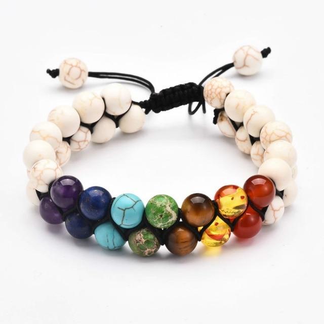 Bracelet 7 Chakras 2 Rangées