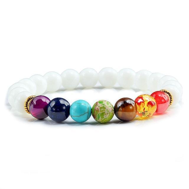 Bracelet 7 Chakras Agathe Blanche