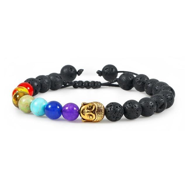 Bracelet 7 Chakras Bouddha et Oeil de Tigre