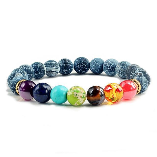 Bracelet 7 Chakras Oeil du Tigre