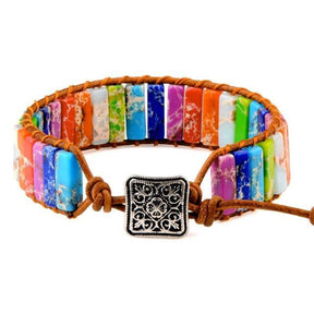 Bracelet 7 Chakras Pierres Plates