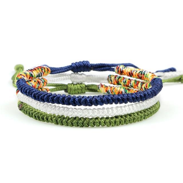 Bracelet Bouddhiste Bleu Blanc Vert