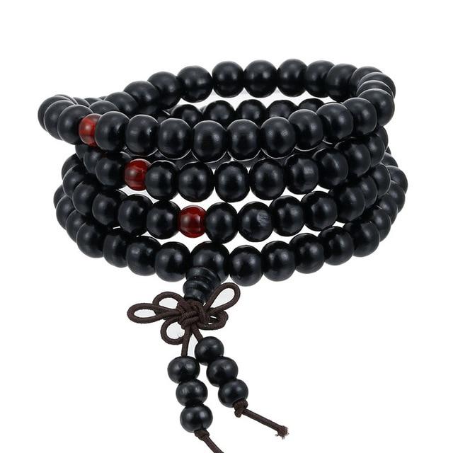 Bracelet Bouddhiste Bois de Santal Noir