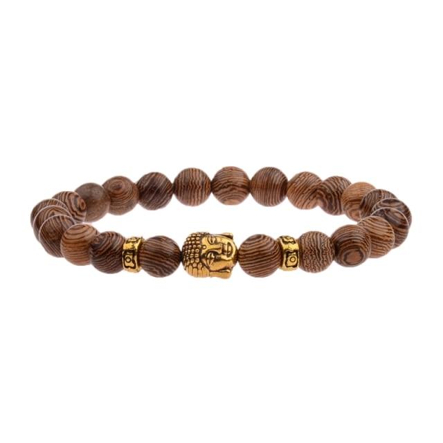 Bracelet Bouddhiste Tête de Bouddha en Or