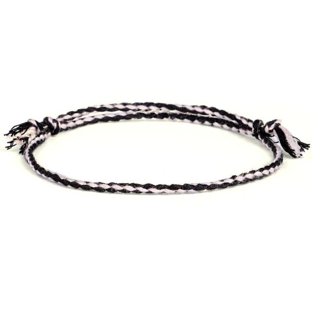 Bracelet Tibétain Noir & Blanc "Fil"