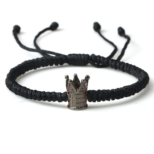 Bracelet Tibétain Noir "Couronne"