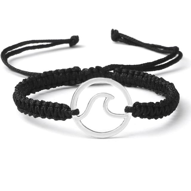 Bracelet Tibétain Noir "Vague"