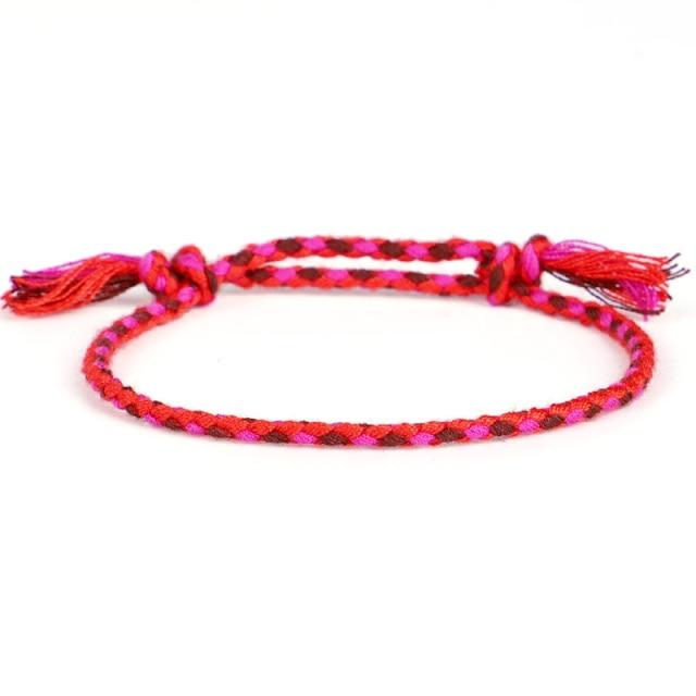 Bracelet Tibétain Rouge "Fil"