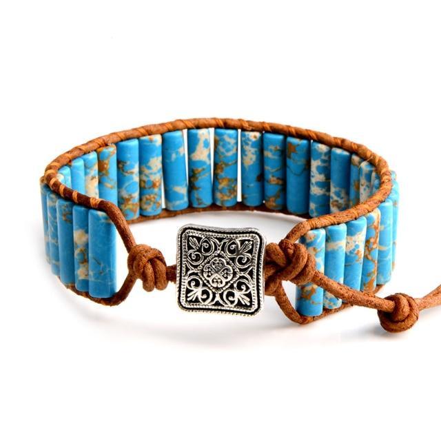 Bracelet Wrap Bleu 7 Chakras