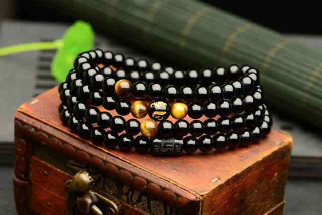 Collier Mala Perles Noir