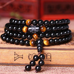 Collier Mala Perles Noir