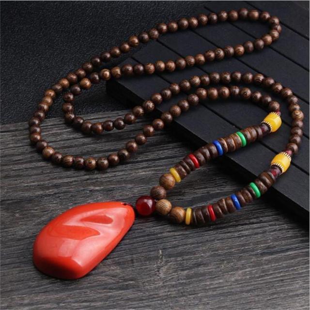 Collier Mala Pierre Rouge