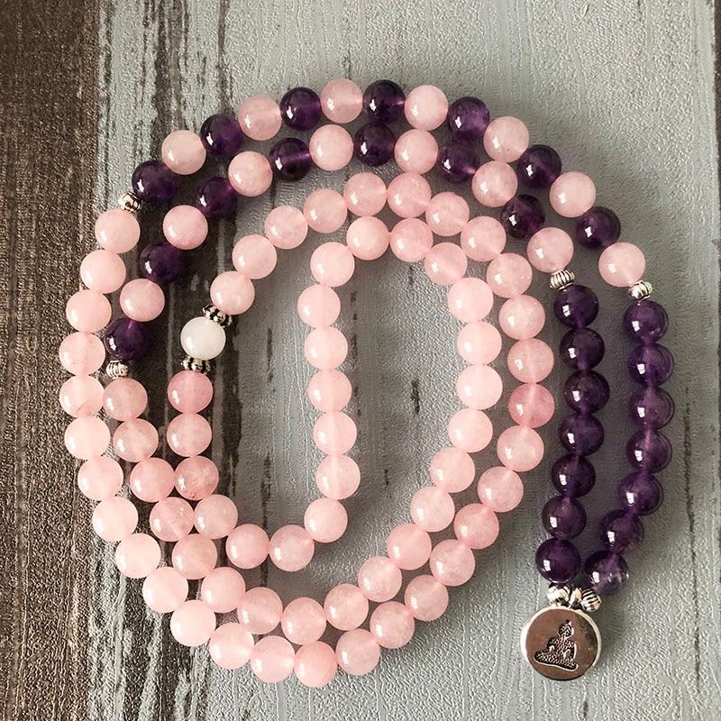 Collier Mala Rose Buddha