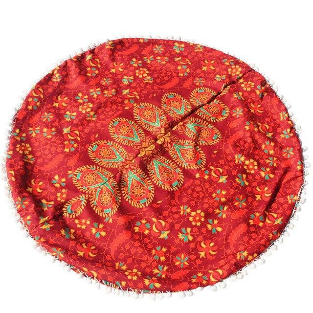 Pouf Indien 80 x 80 Rouge