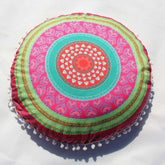 Pouf Indien Vert et Rose