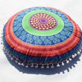 Pouf Indien Violet Bleu Rouge