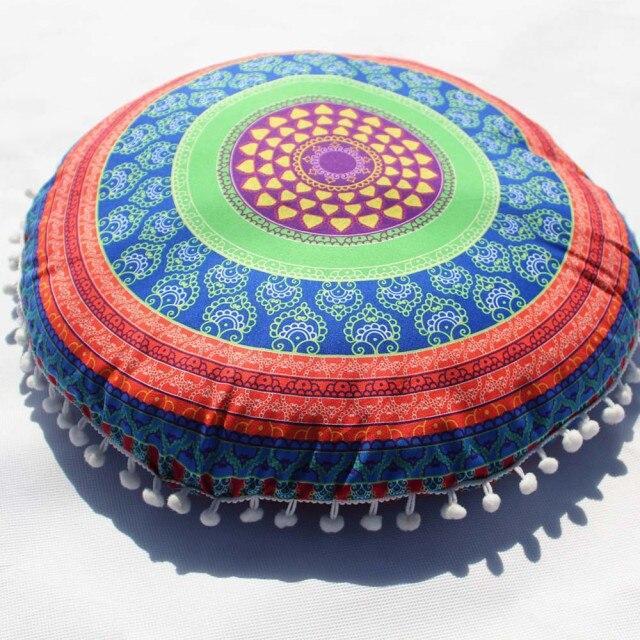 Pouf Indien Violet Bleu Rouge