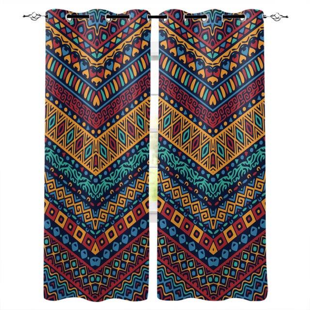 Rideau Double Indien Motifs Colorés