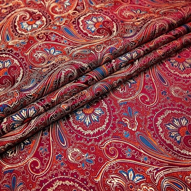 Tissu Indien Jacquard Bordeaux