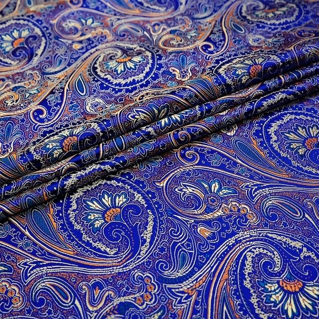 Tissu Indien Jacquard Marine