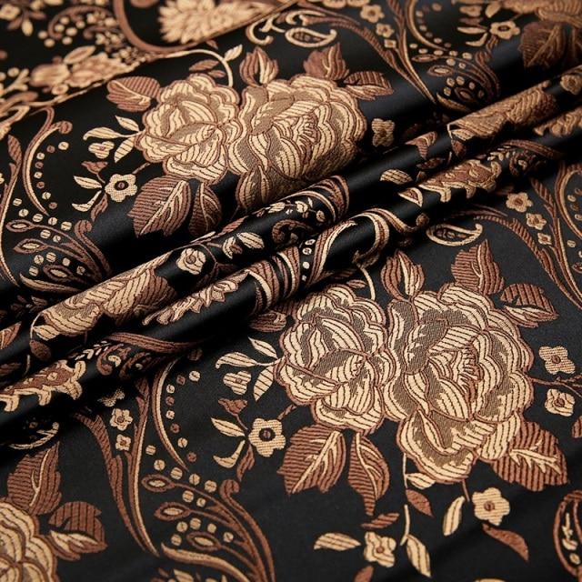 Tissu Indien Jacquard Noir