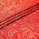 Tissu Indien Jacquard Orange