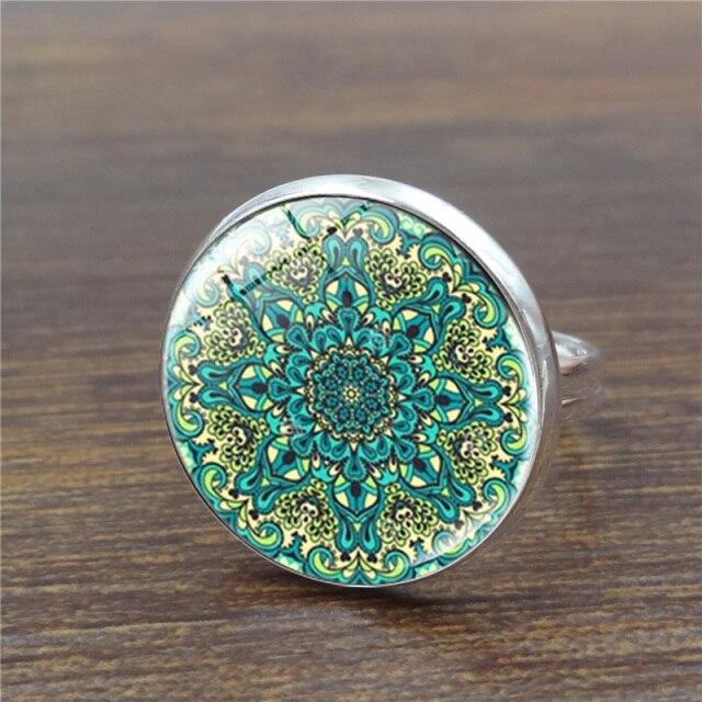 Bague Indienne Verte et Jaune